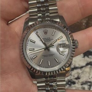 Silver Oyster Perpetual Watch